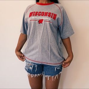wisconsin badgers ringer tee